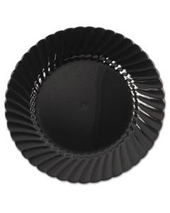 WNACW6180BK CLASSICWARE PLASTIC PLATES, 6" DIA., BLACK, ROUND, 10 PLATES/PACK