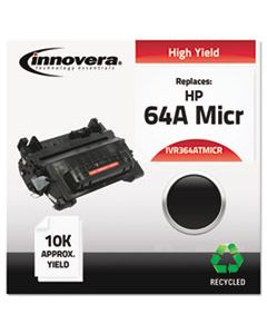 IVR364ATMICR REMANUFACTURED CC364A(M) (64AM) MICR TONER, 10000 PAGE-YIELD, BLACK