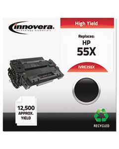 IVRE255X REMANUFACTURED CE255X (55X) HIGH-YIELD TONER, 12500 PAGE-YIELD, BLACK