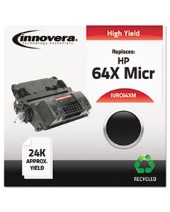 IVRC64XM REMANUFACTURED CC364X(M) (64XM) HIGH-YIELD MICR TONER, 24000 PAGE-YIELD, BLACK