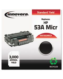 IVR7553MICR REMANUFACTURED Q7553A(M) (53AM) MICR TONER, 3000 PAGE-YIELD, BLACK