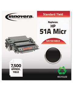 IVR7551MICR REMANUFACTURED Q7551A(M) (51AM) MICR TONER, 6500 PAGE-YIELD, BLACK