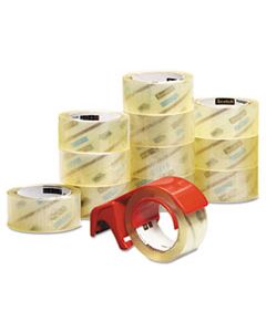 MMM375012DP3 3750 COMMERCIAL GRADE PACKAGING TAPE WITH DP300 DISPENSER, 3" CORE, 1.88" X 54.6 YDS, CLEAR, 12/PACK