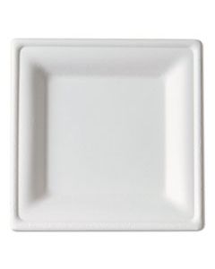 ECOEPP021 RENEWABLE & COMPOSTABLE SQUARE SUGARCANE PLATES - SMALL, 50/PK, 10 PK/CT