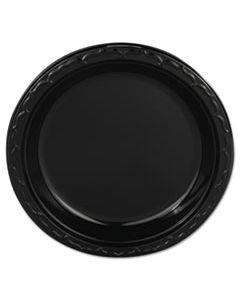 GNPBLK09 SILHOUETTE PLASTIC PLATES, 9" BLACK, 400/CARTON