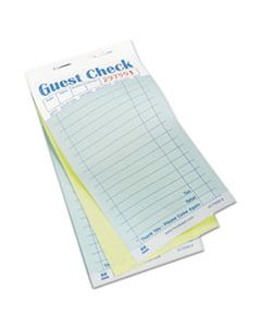 RPPGC70002 GUEST CHECK BOOK, CARBONLESS DUPLICATE, 3 2/5 X 6 7/10, 50/BOOK, 50 BOOKS/CARTON