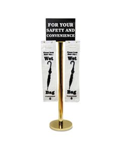 TCO57029 WET UMBRELLA BAG STAND, 16W X 12D X 54.5H, BRASS/BLACK/WHITE