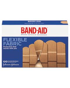 JOJ11507800 FLEXIBLE FABRIC ADHESIVE BANDAGES, ASSORTED, 100/BOX