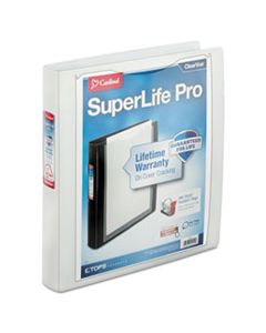 CRD54662 SUPERLIFE PRO EASY OPEN CLEARVUE LOCKING SLANT-D RING BINDER, 3 RINGS, 1.5" CAPACITY, 11 X 8.5, WHITE