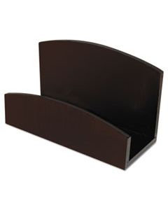 AOPART11001C ECO-FRIENDLY BAMBOO CURVES BUSINESS CARD HOLDER, CAPACITY 50 CARDS, ESPRESSO