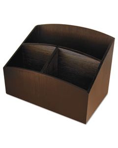 AOPART11006C ECO-FRIENDLY BAMBOO CURVES DESK ORGANIZER, 7 1/4 X 4 3/4 X 5 1/4, ESPRESSO