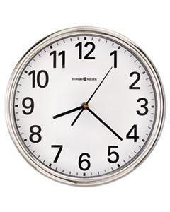 MIL625561 HAMILTON WALL CLOCK, 12" OVERALL DIAMETER, SILVER CASE, 1 AA (SOLD SEPARATELY)