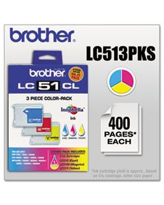 BRTLC513PKS LC513PKS INNOBELLA INK, 400 PAGE-YIELD, CYAN/MAGENTA/YELLOW, 3/PK