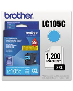 BRTLC105C LC105C INNOBELLA SUPER HIGH-YIELD INK, 1200 PAGE-YIELD, CYAN