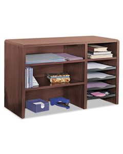 SAF3692MH DESKTOP ORGANIZER, NINE SECTIONS, 29 X 12 X 18, MAHOGANY