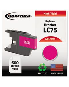 IVRLC75M REMANUFACTURED LC75M HIGH-YIELD INK, 600 PAGE-YIELD, MAGENTA