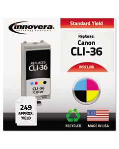 IVRCLI36 REMANUFACTURED 1511B002 (CLI-36) INK, 249 PAGE-YIELD, TRI-COLOR