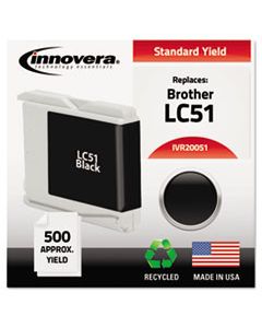 IVR20051 REMANUFACTURED LC51BK INK, 500 PAGE-YIELD, BLACK