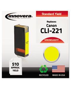 IVRCNCLI221Y REMANUFACTURED 2949B001 (CLI-221Y) INK, 510 PAGE-YIELD, YELLOW