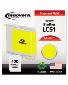 IVR20051Y REMANUFACTURED LC51Y INK, 400 PAGE-YIELD, YELLOW