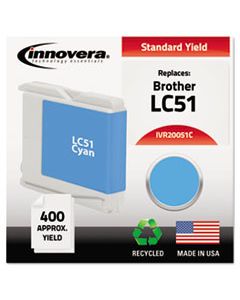 IVR20051C REMANUFACTURED LC51C INK, 400 PAGE-YIELD, CYAN