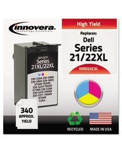 IVRD22CXL REMANUFACTURED 330-5266 (21XL/22XL) HIGH-YIELD INK, 340 PAGE-YIELD, TRI-COLOR