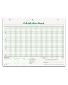TOP3284 DAILY ATTENDANCE CARD, 8 1/2 X 11, 50 FORMS