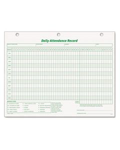 TOP3284 DAILY ATTENDANCE CARD, 8 1/2 X 11, 50 FORMS