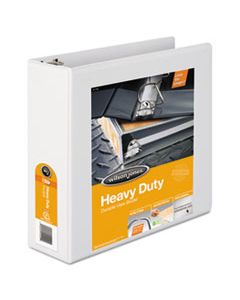 WLJ38549W HEAVY-DUTY D-RING VIEW BINDER WITH EXTRA-DURABLE HINGE, 3 RINGS, 3" CAPACITY, 11 X 8.5, WHITE