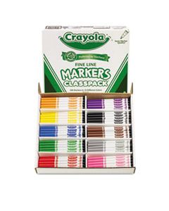 CYO588210 FINE LINE CLASSPACK NON-WASHABLE MARKER, FINE BULLET TIP, ASSORTED COLORS, 200/BOX