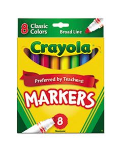 CYO587708 NON-WASHABLE MARKER, BROAD BULLET TIP, ASSORTED COLORS, 8/PACK