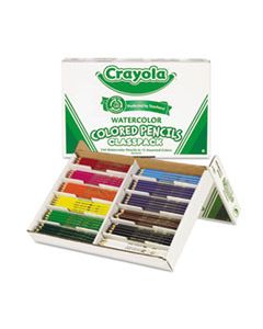 CYO684240 WATERCOLOR PENCIL CLASSPACK SET, 3.3 MM, 2B (#1), ASSORTED LEAD/BARREL COLORS, 240/PACK