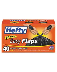 RFPE27744CT EASY FLAPS TRASH BAGS, 30 GAL, 0.85 MIL, 30" X 33", BLACK, 240/CARTON