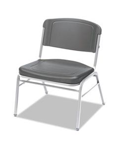 ICE64127 ROUGH 'N READY BIG AND TALL STACK CHAIR, CHARCOAL SEAT/CHARCOAL BACK, SILVER BASE, 4/CARTON