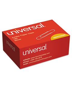 UNV72220BX PAPER CLIPS, JUMBO, SILVER, 100/BOX