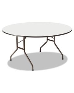 ICE55267 PREMIUM WOOD LAMINATE FOLDING TABLE, 60 DIA. X 29H, GRAY TOP/CHARCOAL BASE