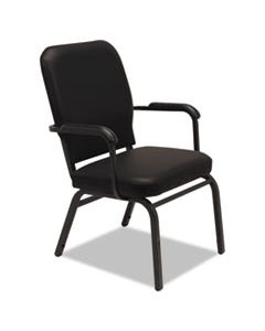 ALEBT6516 OVERSIZE STACK CHAIR WITH FIXED PADDED ARMS, BLACK SEAT/BLACK BACK, BLACK BASE, 2/CARTON