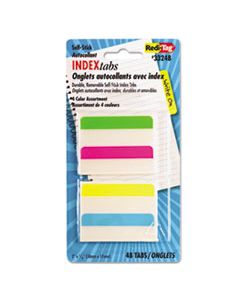 RTG33248 WRITE-ON INDEX TABS, 1/5-CUT TABS, ASSORTED COLORS, 2" WIDE, 48/PACK