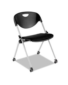 ALESL651 ALERA SL SERIES NESTING STACK CHAIR WITHOUT ARMS, BLACK SEAT/BLACK BACK, GRAY BASE, 2/CARTON