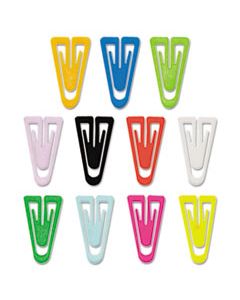 GEMPC0300 PLASTIC PAPER CLIPS, MEDIUM (NO. 4), ASSORTED COLORS, 500/BOX