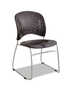 SAF6804BL REVE GUEST CHAIR WITH SLED BASE, 19.75" X 23.5" X 33.5", BLACK SEAT/BLACK BACK, SILVER BASE, 2/CARTON