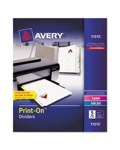 AVE11515 CUSTOMIZABLE PRINT-ON DIVIDERS, 5-TAB, LETTER, 5 SETS