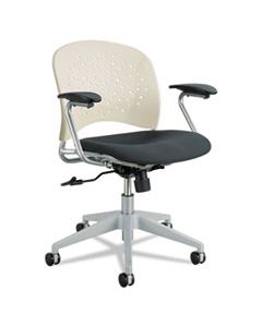 SAF6803LT REVE ROUND BACK TASK CHAIR, SUPPORTS UP TO 250 LBS., BLACK SEAT/LATTE BACK, SILVER BASE