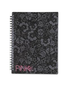 JDK400015933 NOTEBOOK, NARROW RULE, BLACK/PINK/FLORAL COVER, 8.25 X 6.25, 70 SHEETS