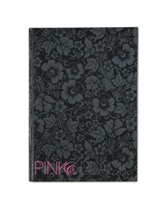 JDK400015934 NOTEBOOK, MEDIUM/COLLEGE RULE, BLACK/PINK/FLORAL COVER, 11.68 X 8.25, 96 SHEETS