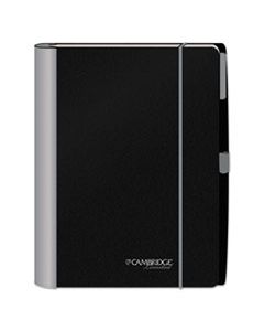 MEA06338 ACCENTS NOTEBOOK, WIDE/LEGAL RULE, BLACK/SILVER COVER, 11 X 8.88, 100 SHEETS