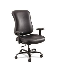 SAF3592BL OPTIMUS HIGH BACK BIG AND TALL CHAIR, VINYL UPHOLSTERY, SUPPORTS UP TO 400 LBS., BLACK SEAT/BLACK BACK, BLACK BASE