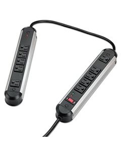 FEL99082 SPLIT METAL SURGE PROTECTOR, 10 OUTLETS, 6 FT CORD, 1250 JOULES, BLACK/SILVER