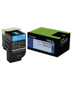 LEX70C10C0 70C10C0 RETURN PROGRAM TONER, 1000 PAGE-YIELD, CYAN