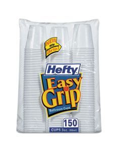 RFPC20315 EASY GRIP DISPOSABLE PLASTIC BATHROOM CUPS, 3OZ, WHITE, 150/PACK